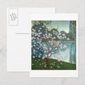 Magnolien (Öl auf Leinwand) Postkarte (Vorne/Hinten)