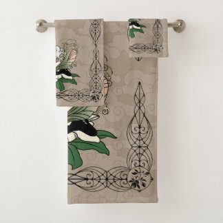 Magnolien-Schatten-Fee Badhandtuch Set