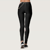 Magnolien-Schwarzes Leggings (Rückseite)