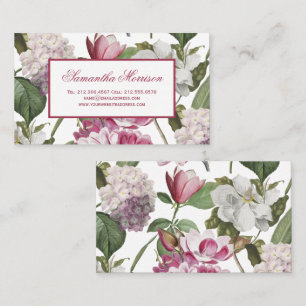 Magnolien und andere Blumen Antike Botanik Visitenkarte