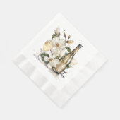 Magnolien und Champagner-Gläser Hochzeit Serviette (Ecke)