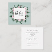 Magnolien und Eukalyptus floraler Rahmen Salbeigrü Empfehlungskarte (Vorne/Hinten)