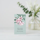 Magnolien und Eukalyptusgrün, botanisch Visitenkarte (Stehend Vorderseite)