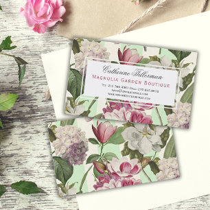 Magnolien und Hortensien Vintage-Blumengarten Visitenkarte