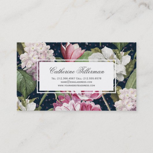Magnolien und Hydrangeas Antiker Botanischer Garte Visitenkarte (Vorderseite)