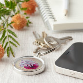 Magnolien und Mohnmalerei Schlüsselanhänger (Seite)