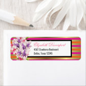 Magnolien und Streifen (lila und rosa) (Insitu)