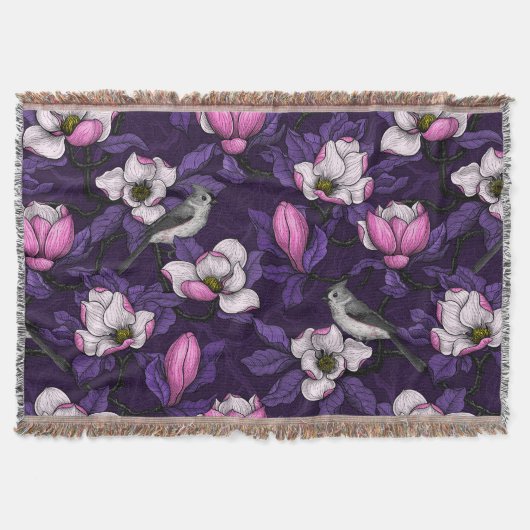 Magnolien und Titmausvogel blühen 4 Decke (Vorderseite)