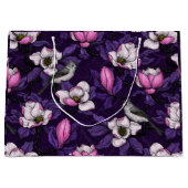 Magnolien und Titmausvogel blühen 4 Große Geschenktüte (Vorderseite)