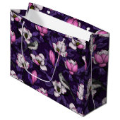 Magnolien und Titmausvogel blühen 4 Große Geschenktüte (Vorderseite Schrägansicht)