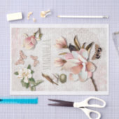 Magnolien, Vogel und Schmetterlinge Collage Seidenpapier (Handwerk)