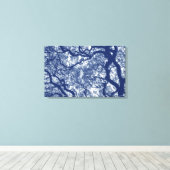 Magnolienbaum - Cyanotypeneffekt Leinwanddruck (Insitu (Holzboden))