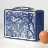 Magnolienbaum - Cyanotypeneffekt Metall Brotdose (Beispiel)