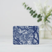 Magnolienbaum - Cyanotypeneffekt Visitenkarte (Stehend Vorderseite)