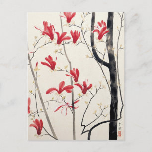 Magnolienbaum von Kobayashi Kokei, Vintage Natur Postkarte