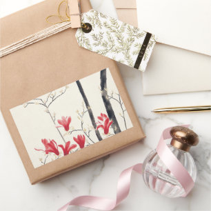 Magnolienbaum von Kobayashi Kokei, Vintage Natur Rechteckiger Aufkleber