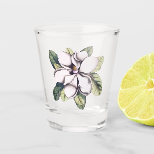Magnolienblüte Schnapsglas (Vorderseite)