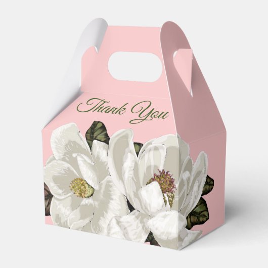 Magnolienblüten in Rosa Geschenkschachtel (Vorderseite)