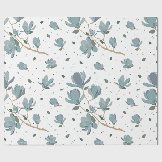 Magnolienblütenmuster Geschenkpapier (Flach)