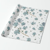 Magnolienblütenmuster Geschenkpapier (Ungerollt)