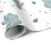 Magnolienblütenmuster Geschenkpapier (Rolleneckpunkt)