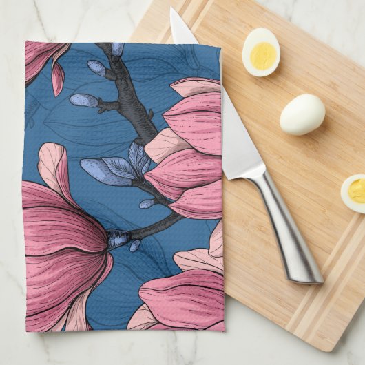 Magnoliengarten Geschirrtuch (Viertel Falte)