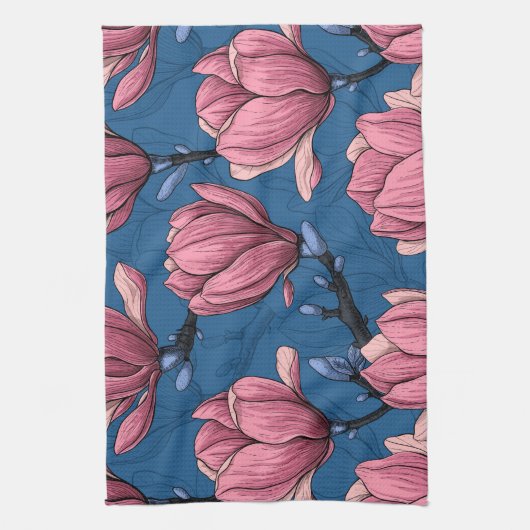 Magnoliengarten Geschirrtuch (Vertikal)