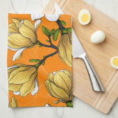 Magnoliengarten in Gelb Geschirrtuch (Viertel Falte)