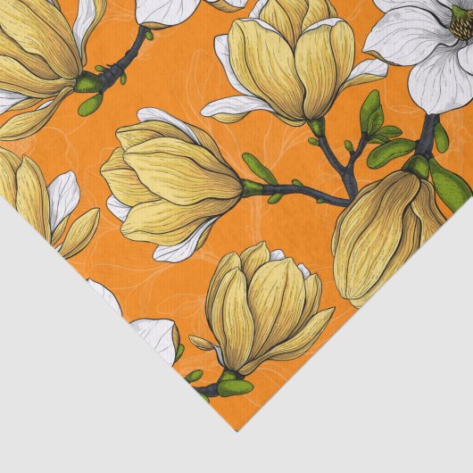 Magnoliengarten in Gelb Seidenpapier (Ausschnitt)