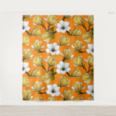 Magnoliengarten in Gelb Wandteppich (Vorderseite)