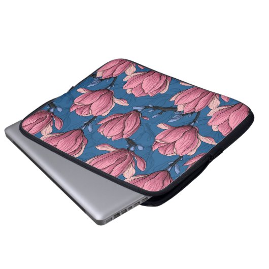Magnoliengarten Laptopschutzhülle (Vorne Knopf)