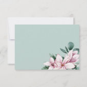 Magnolienmalerei und Blätter | Größe | HochzeitsrS RSVP Karte (Rückseite)