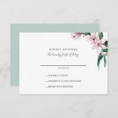 Magnolienmalerei und Blätter | Größe | HochzeitsrS RSVP Karte (Vorne/Hinten)