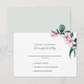 Magnolienmalerei und Blätter Silber | HochzeitsrSV RSVP Karte (Vorne/Hinten)