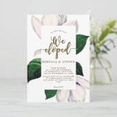 Magnolienmit Blumenmodernes eloped wir Einladung (Stehend Vorderseite)