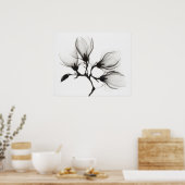 Magnolienzweig mit vier Blüten (ca. 1910-1925) Poster (Küche)