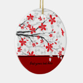 Magnolienzweig und Blume Keramik Ornament (Rechts)