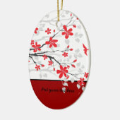 Magnolienzweig und Blume Keramik Ornament (Links)