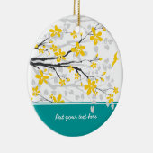 Magnolienzweig und Blume Keramikornament (Rechts)