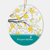 Magnolienzweig und Blume Keramikornament (Links)