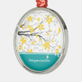 Magnolienzweig und Blume Ornament Aus Metall (Links)