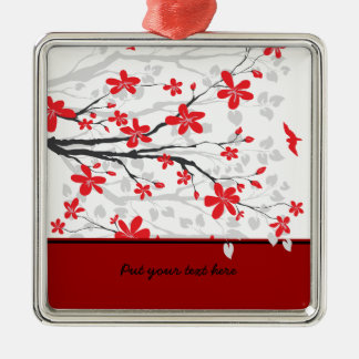 Magnolienzweig und Blume Ornament Aus Metall