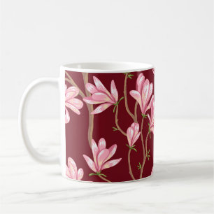 Magnolienzweige: Blühende Vintage-Illustration. Kaffeetasse