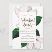 Magnolische Abendessen mit moderner Probe Einladung (Vorderseite)