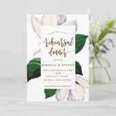 Magnolische Abendessen mit moderner Probe Einladung (Stehend Vorderseite)