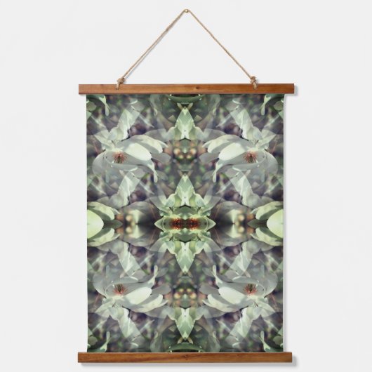 Magnolische Blume Blüten multipliziert Abstrakt Wandteppich Mit Holzrahmen (Vorderseite)