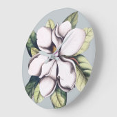 Magnolische Blume Große Wanduhr (Winkel)