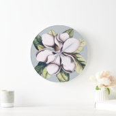 Magnolische Blume Große Wanduhr (Zuhause)