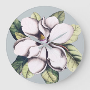 Magnolische Blume Große Wanduhr