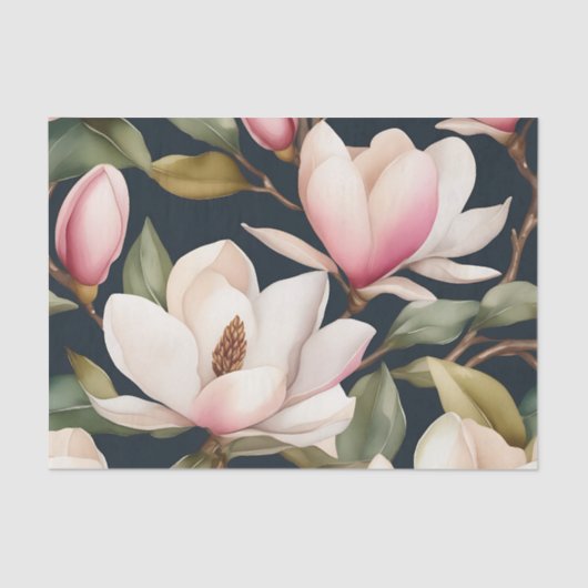 Magnolische Blume in Weiß und Rosa Seidenpapier (Vorderseite)